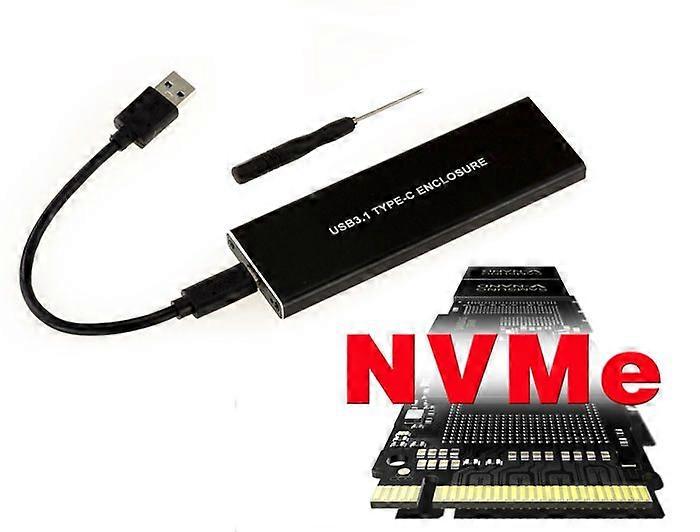 USB 3.0 External Enclosure - Unspecified - M.2 NVMe - Transfer speeds up to 10 Gb/s - Compatible only with NVMe