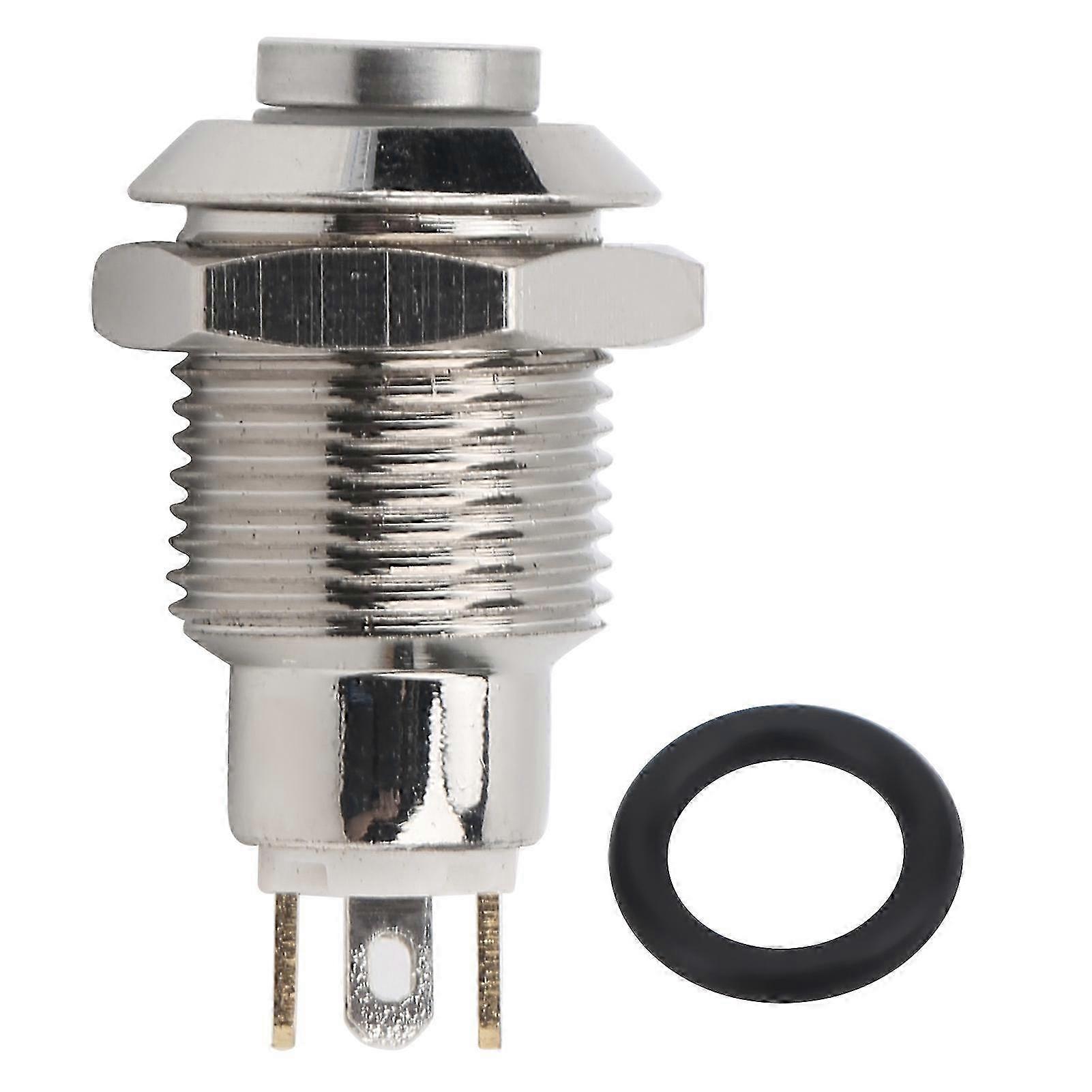 Metal Button Switch Reset Type Waterproof with Light 10mm 3V for Low Current Doorbells(Yellow )