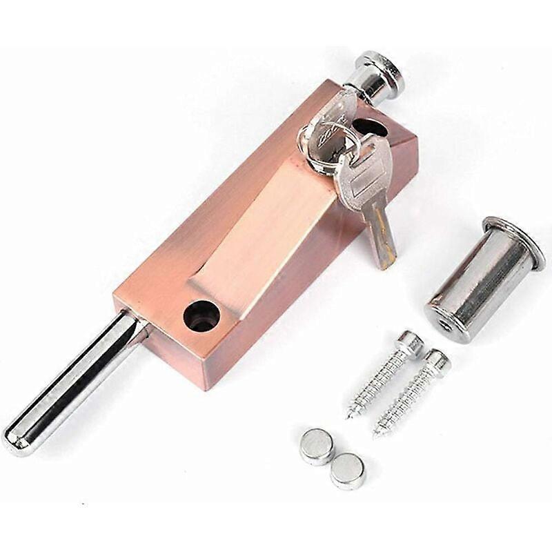 Multi-function Garage Door Lock - Universal Door Lock - With 2 Keys - For Indoor and Outdoor Use - Red Bronze