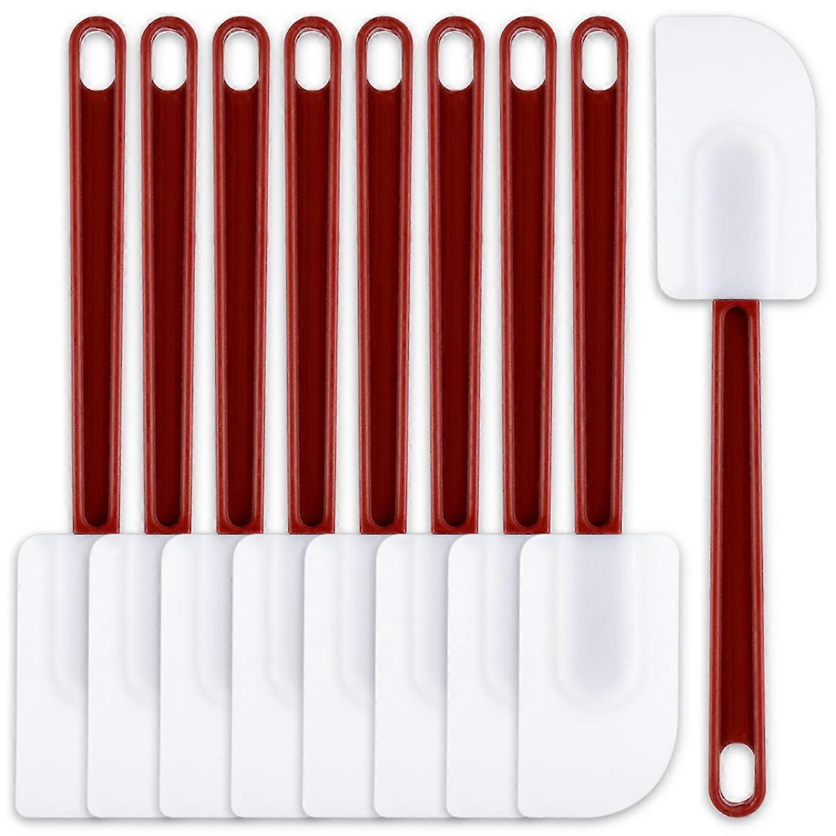 9 Pcs Silicone Rubber Spatula, Heat , Non Stick Heavy Duty Scraper for Kitchen Cooking Frying Spread