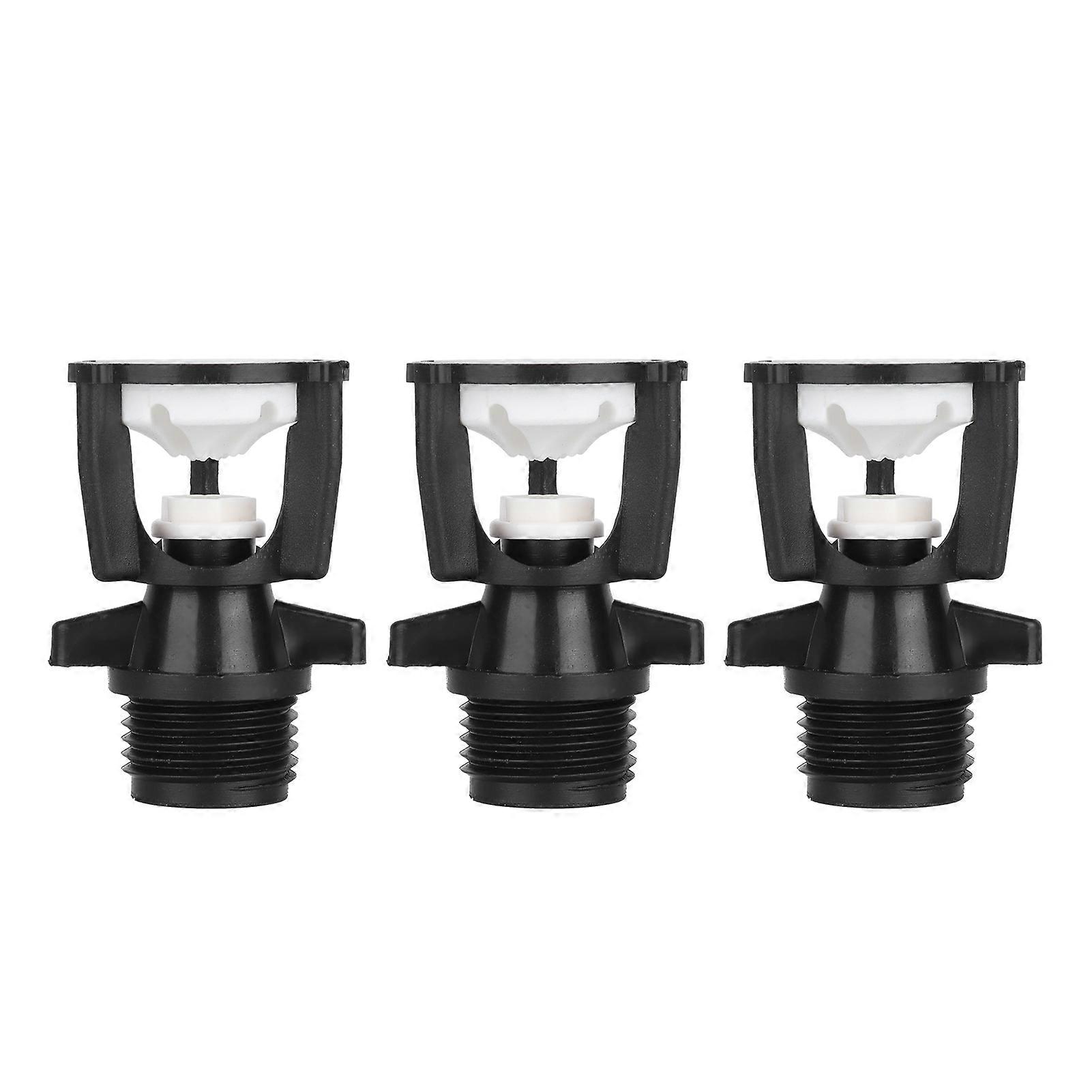 3stk plastsprinkler G1/2 DN15 hangevind 360° roterende sprøjtedyse til haveplæne sort hvid