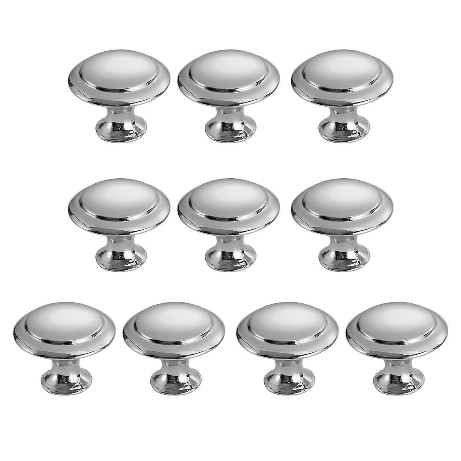 10pcs commodes en acier inoxydable bouton armoire de cuisine poignée de porte armoire tire rond tiroir bouton meubles quincaillerie argent. S