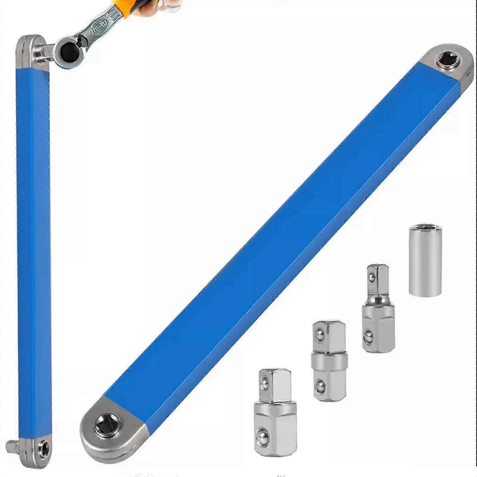 Offset Extension Wrench Set Ratchet Spanner Wrench with Extender Adapter
