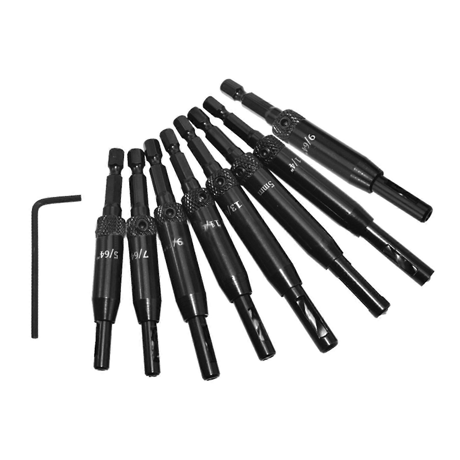 Hinge Drill Bit Set Self Centering Hole Drilling Bits Hex Shank Drills for Hinges Handles Drawers Wood Door Windows