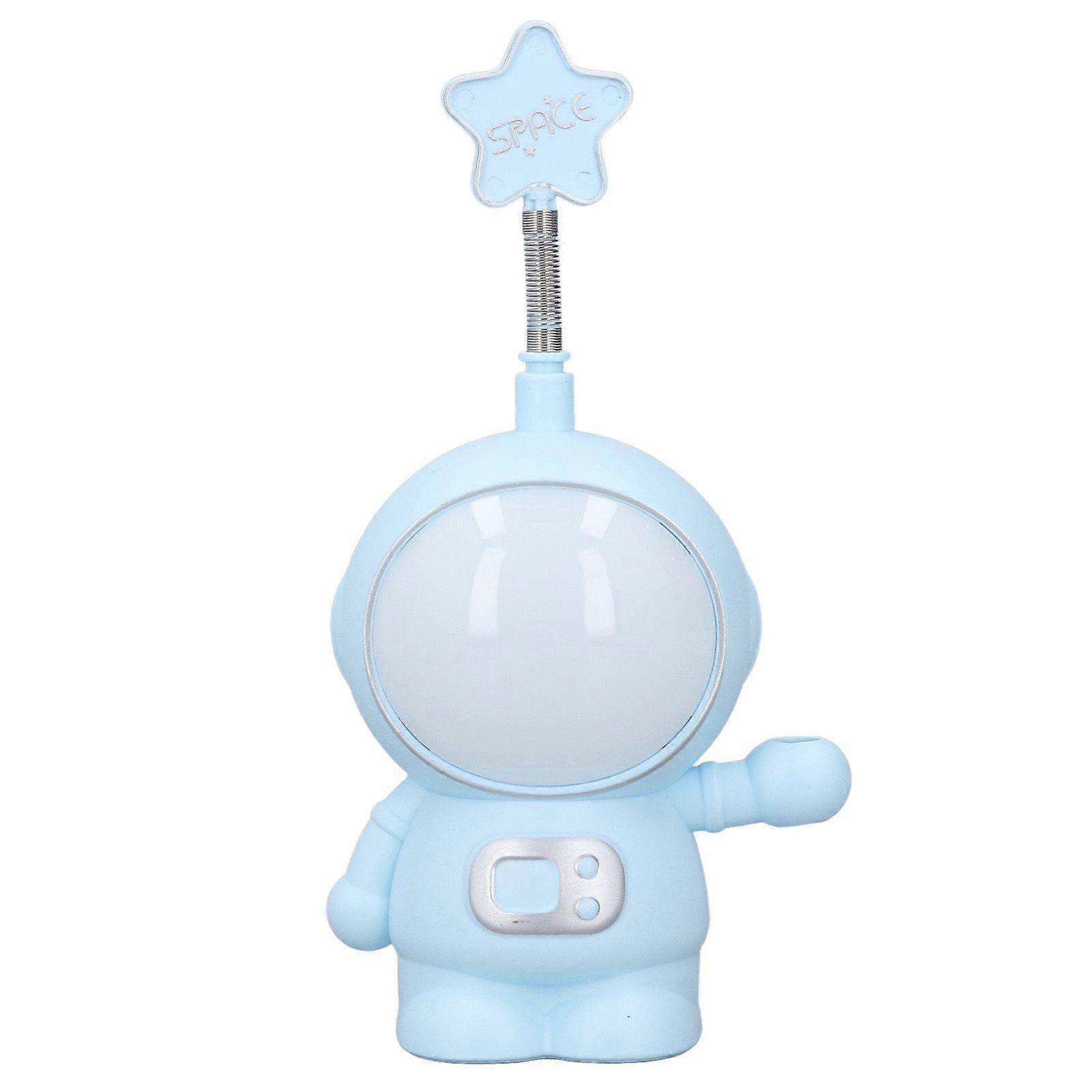 LED Table Lamp 2 Lighting Mode Eye protection USB charging Astronaut nightlight with pencil sharpener blue