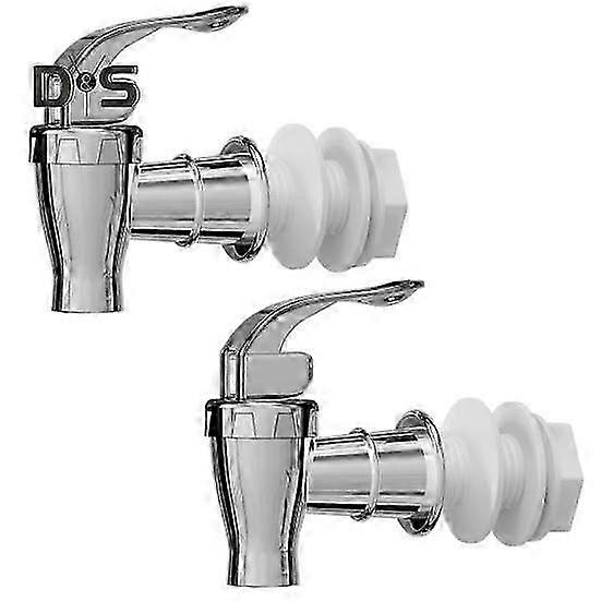 2Pcs Faucets Silver Beverage Dispensers Spigots Push Style Replacement Faucets Flow Control Lever Handle for Glass/Plastic Pitchers Jars Ideal