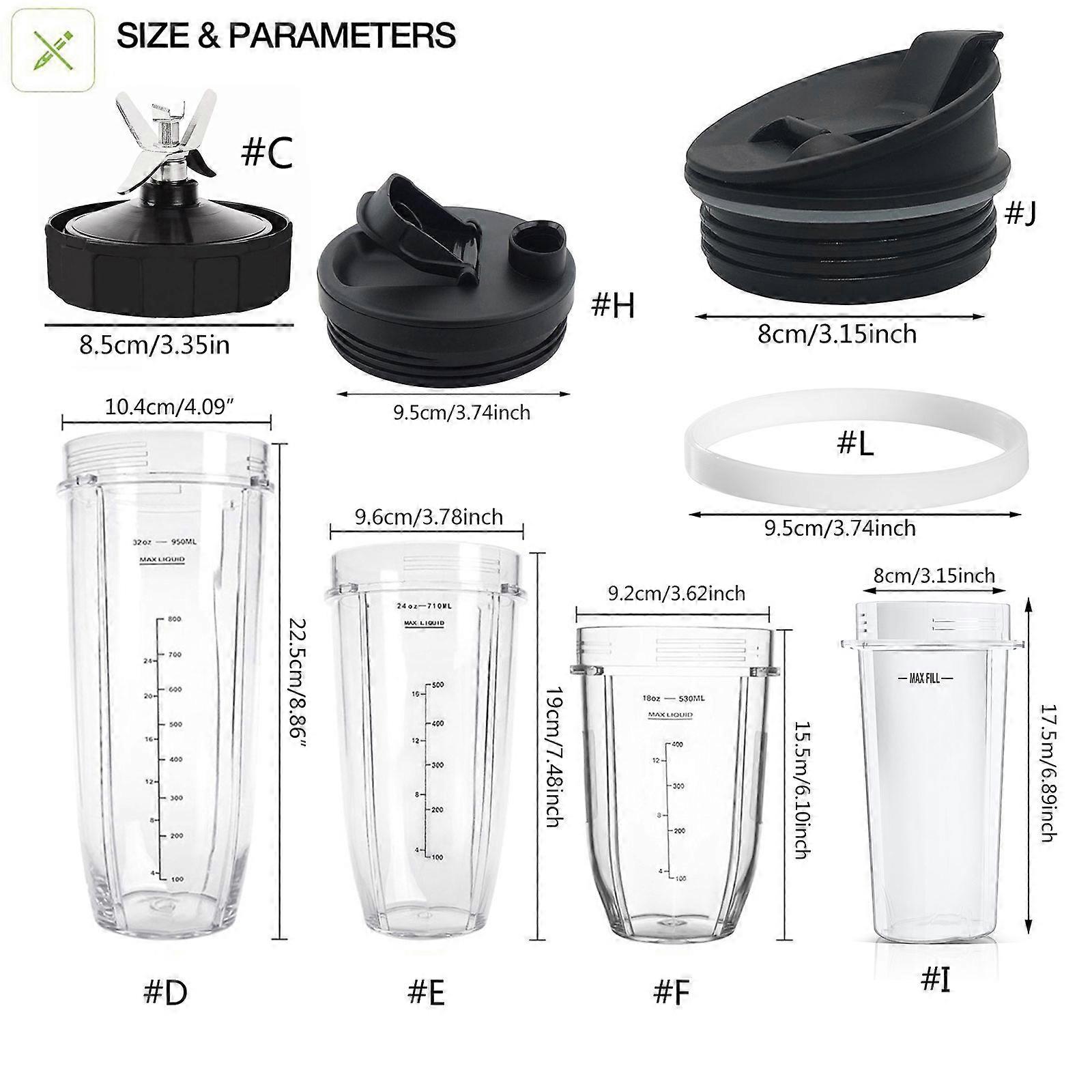 Juicer Blender Parts 16/18/24/32OZ Cup / Rubber Gasket / Seal Lid for Nutri Ninja Blender Accessories Easy to Replace