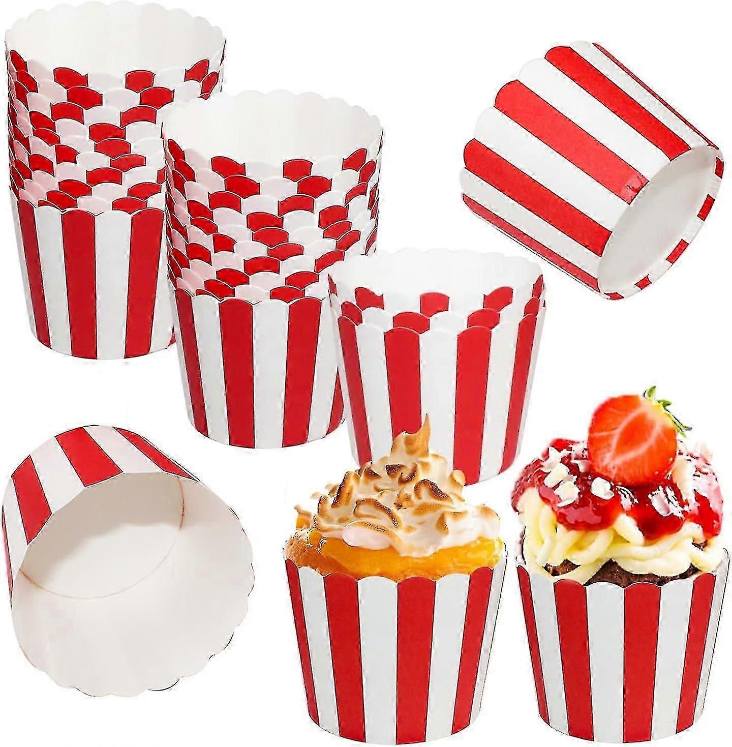 50 Pices Cupcake Papier Rouge Cupcakes pour Anniversaire soire de Mariage Cuisine Baking