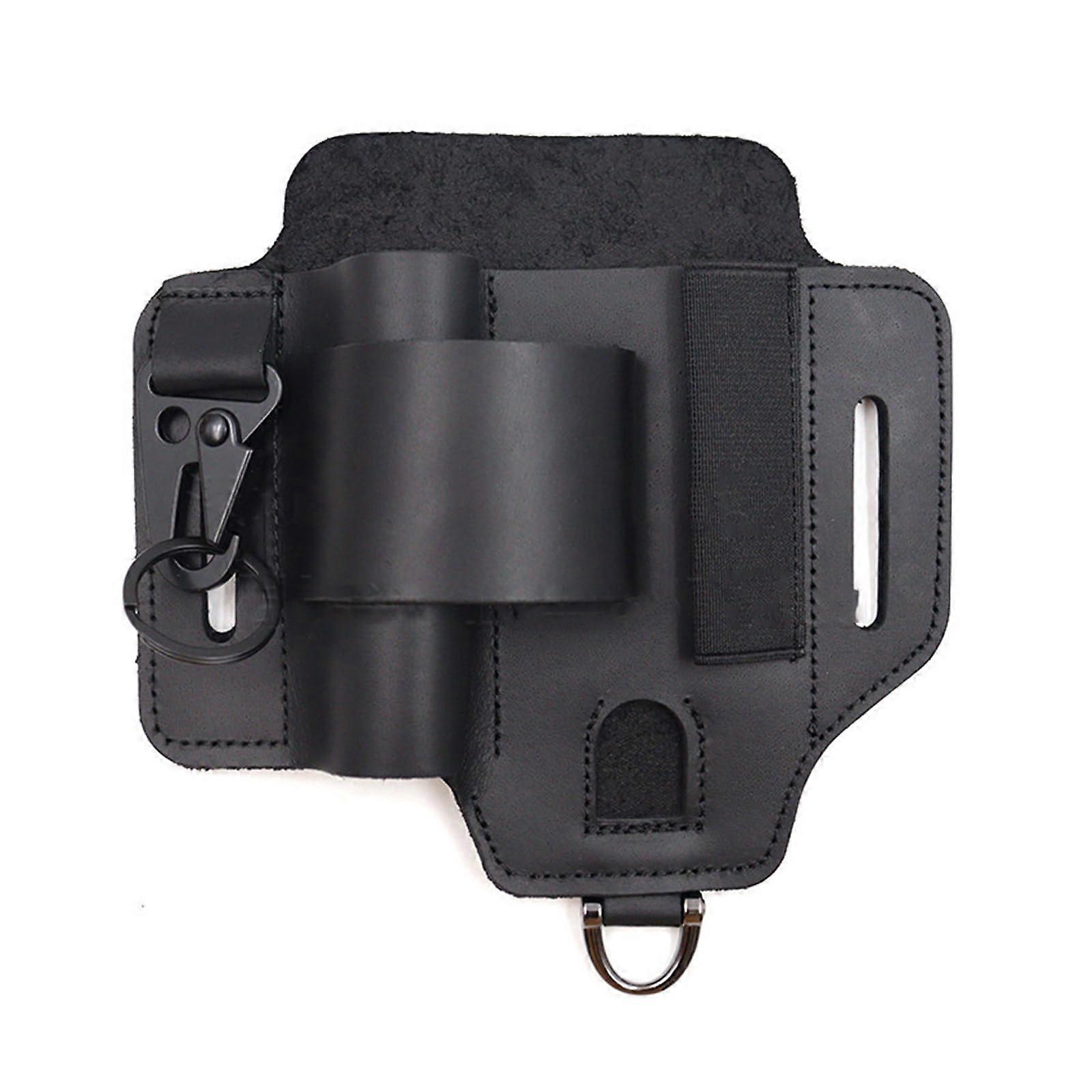 Leather Multitool Sheath Belt Organizer with Flashlight Holsters, Outdoor Storage Pouch for Tools, Gifts for Men