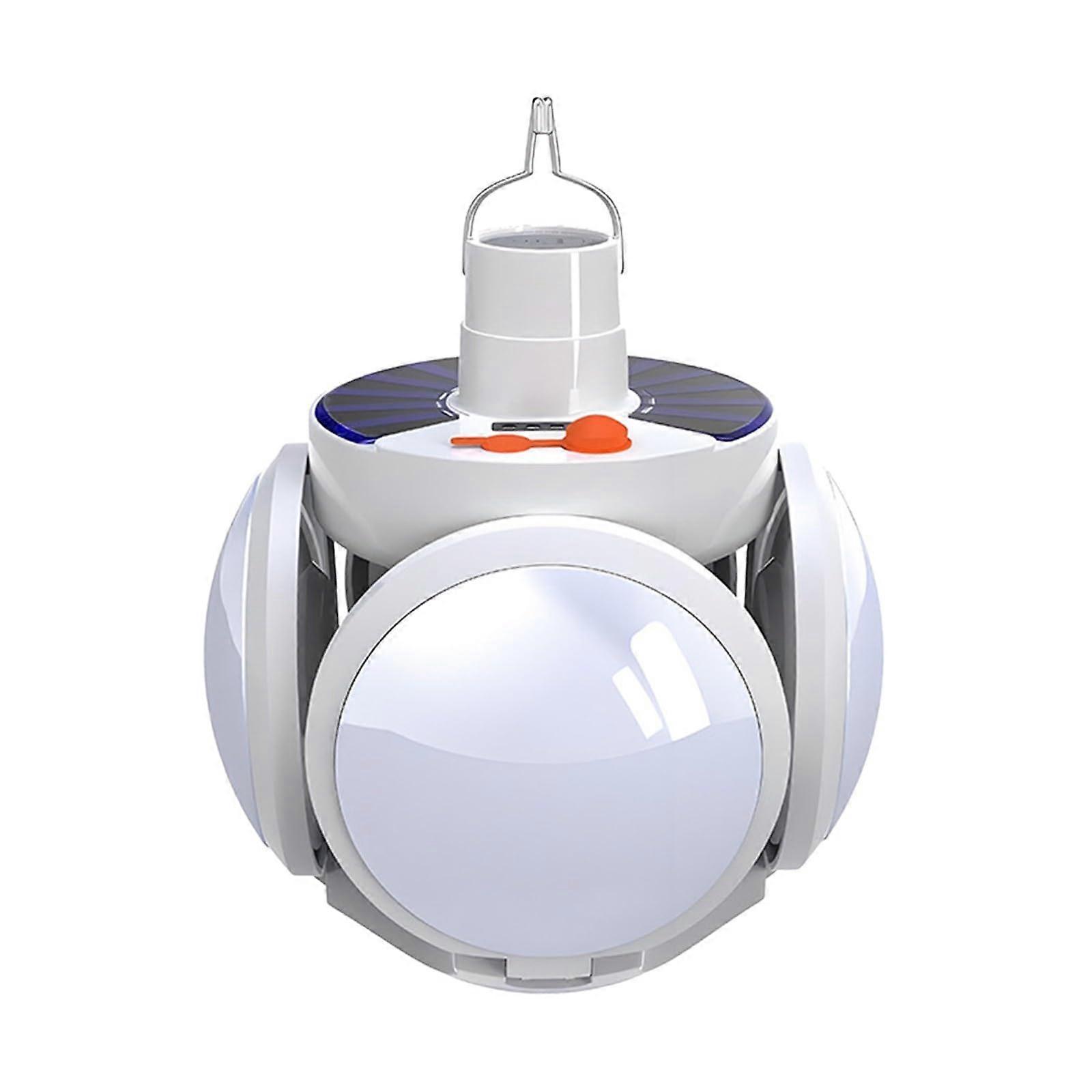 Tenddaily 2 in 1 Folding Solar Lamp with USB Charging, LED Light, Portable Camping Bulb, Tent Flashlight for Outdoor Use