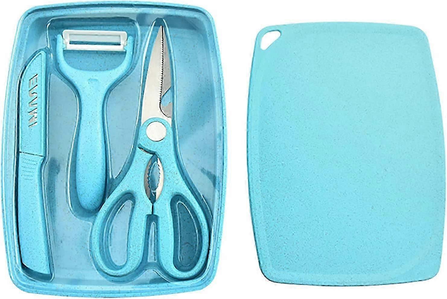 kitchen toolsWheat Straw Kitchen 5pcs Set,Dishwasher safeBlue