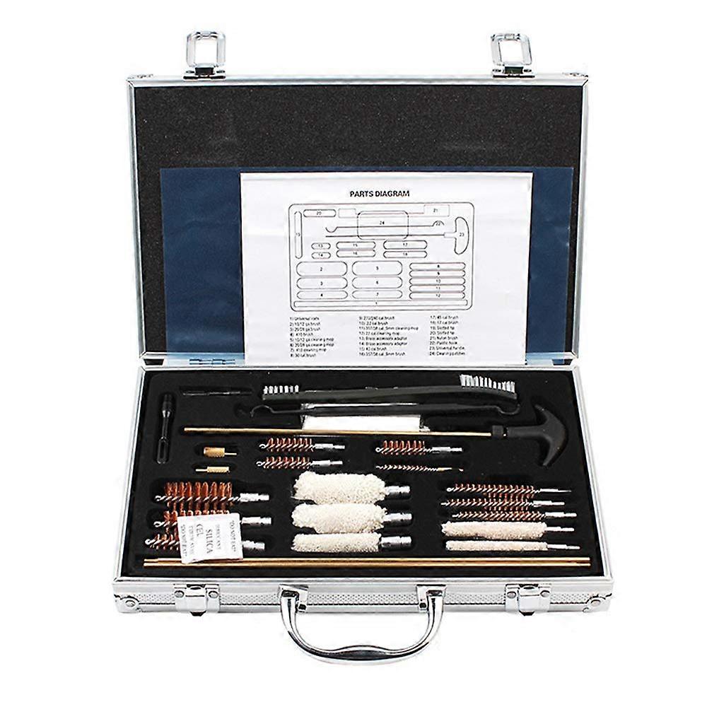 Gun Cleaning Kit 26-Piece Brushes and Jags for 4.5/5.5/6.35/7.62/16/12 Caliber Universal Handgun With Carrying Case