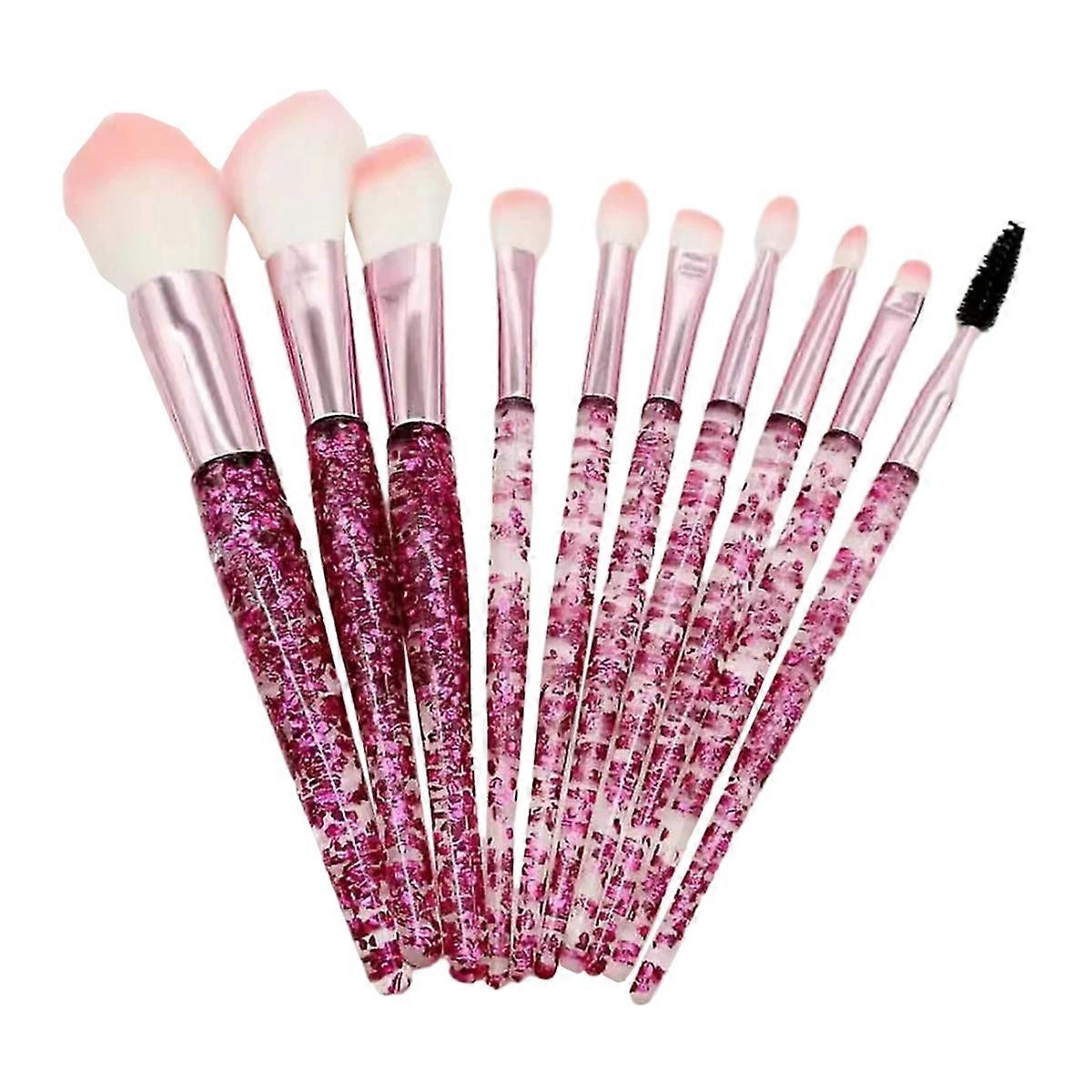 10 Pcs Pink Makeup Brushes Set for Foundation, Blush, and Eyeshadow