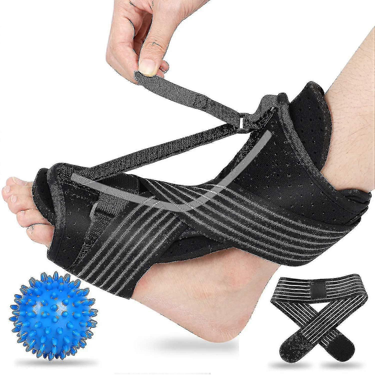 Plantar Fasciitis Night Splint Justerbar Plantar Fasciitis Relief Bracket (sort)