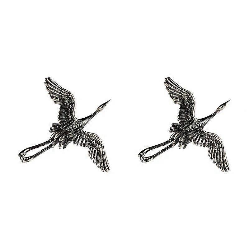 Silver crane special-shaped design earrings, crane earrings