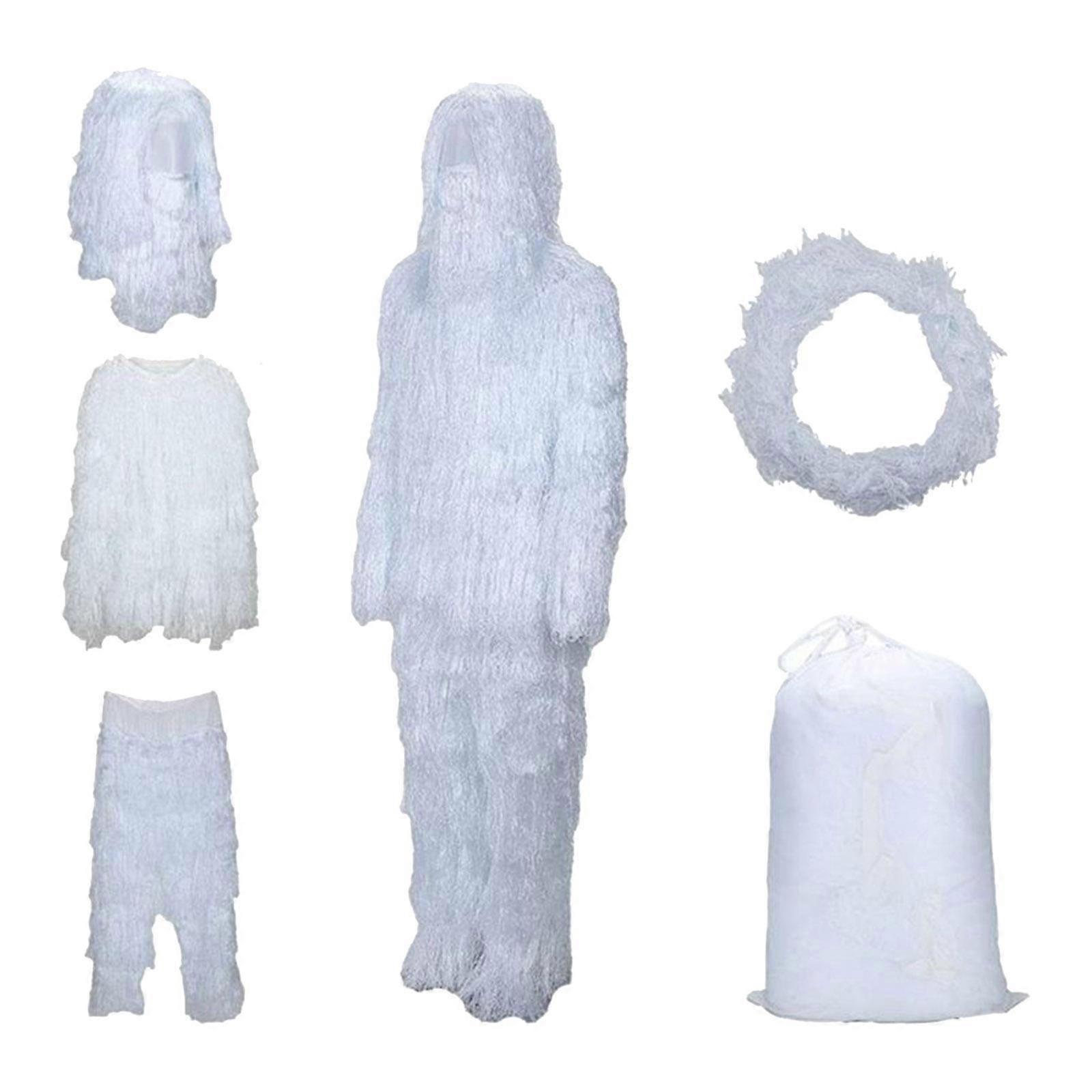 Λευκό Ghillie Suit Woodland με τσάντα αποθήκευσης για το Halloween Snowfield Outdoor