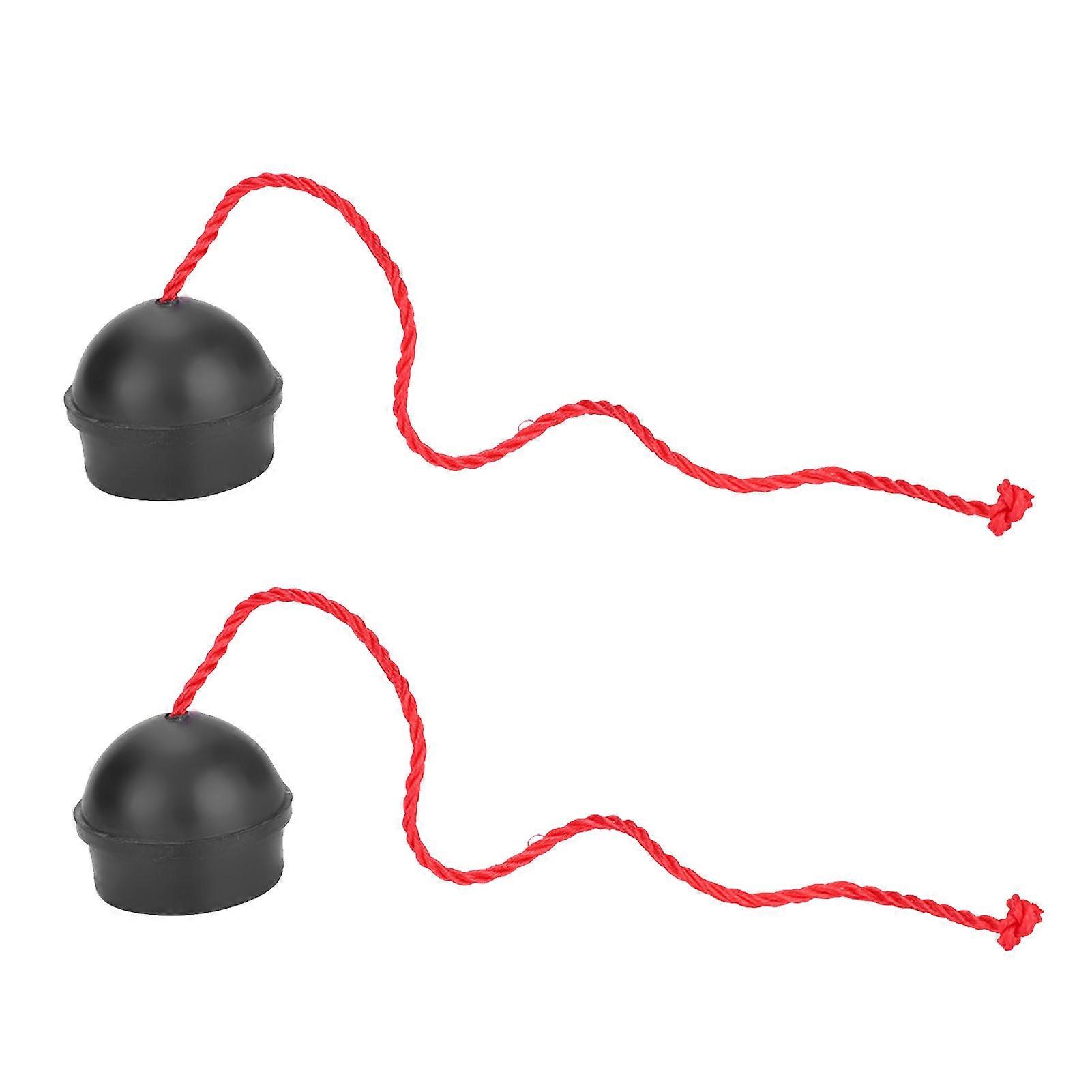 2pcs No Slip Cue Tip Chalk Billiard Pool Billiard Cue Chalk Holder with Cord for Snooker Pool (Black)