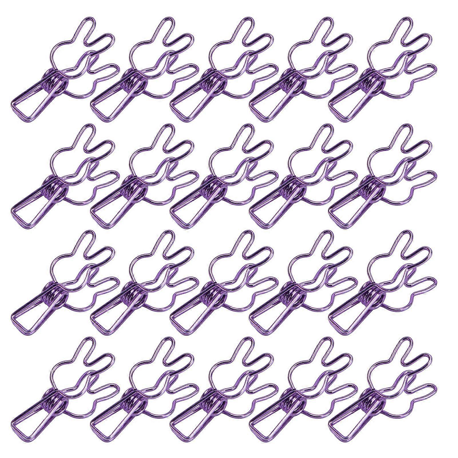 20 Pcs Clips Multifunctional Electroplating Hollow Metal Binder Clips