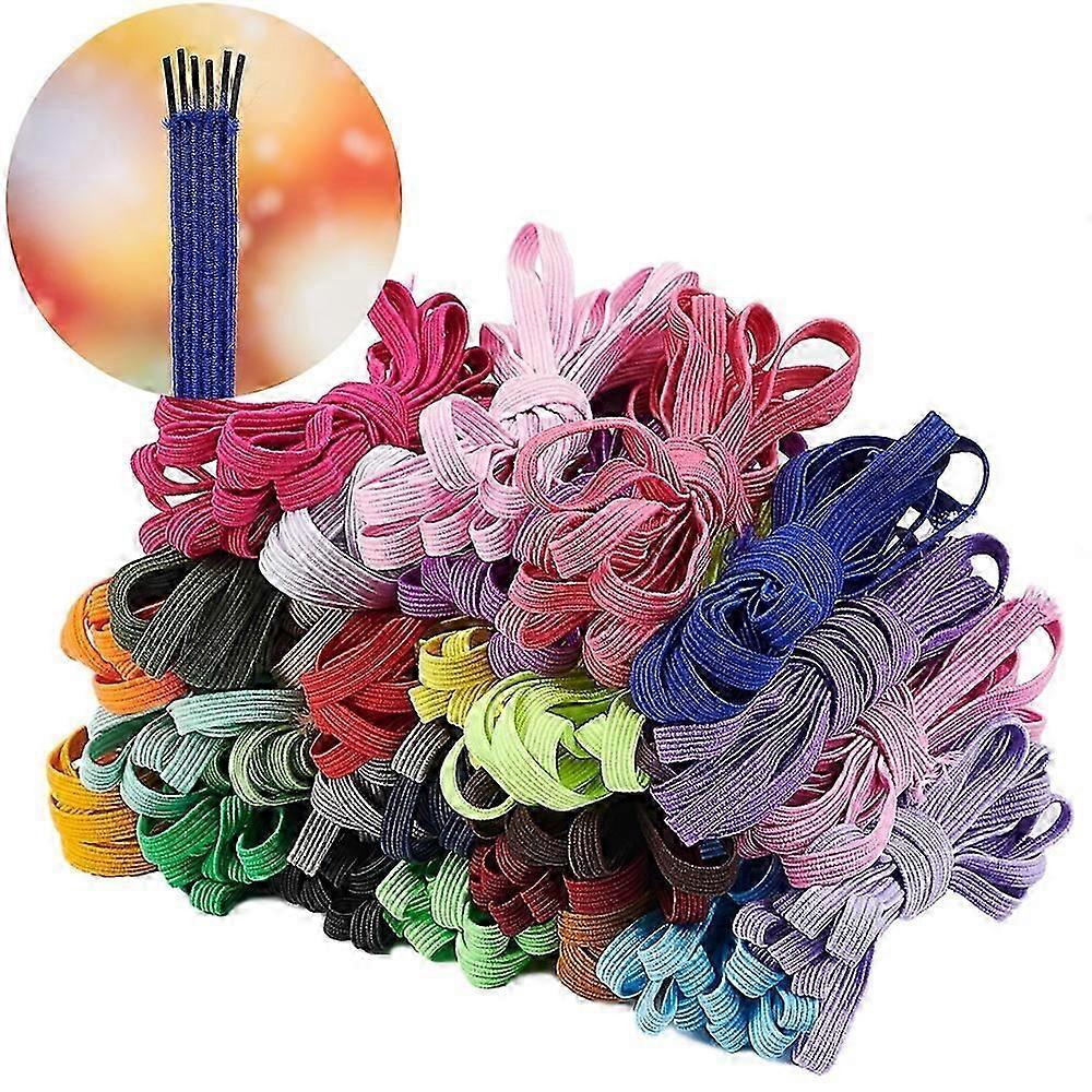 1Set Elastic Cord with Polyester Outside and Rubber Inside Mixed Color 6mm 28colors 2m/color 56m/set DIY