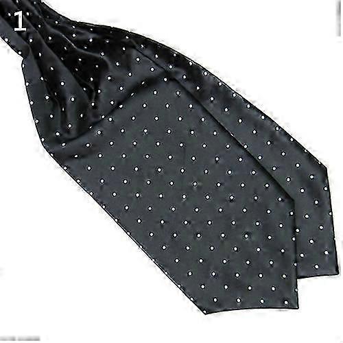 Mode Hommes Smooth Polka Dots Print Ascot Cravate Cravate Cravate Cravate Soie Mélange Echarpe Cravat Qinhai