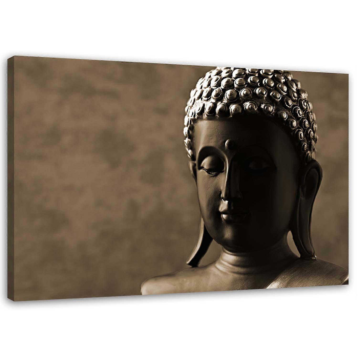 Leinwandbild, Buddha Kopf Retro - 60x40