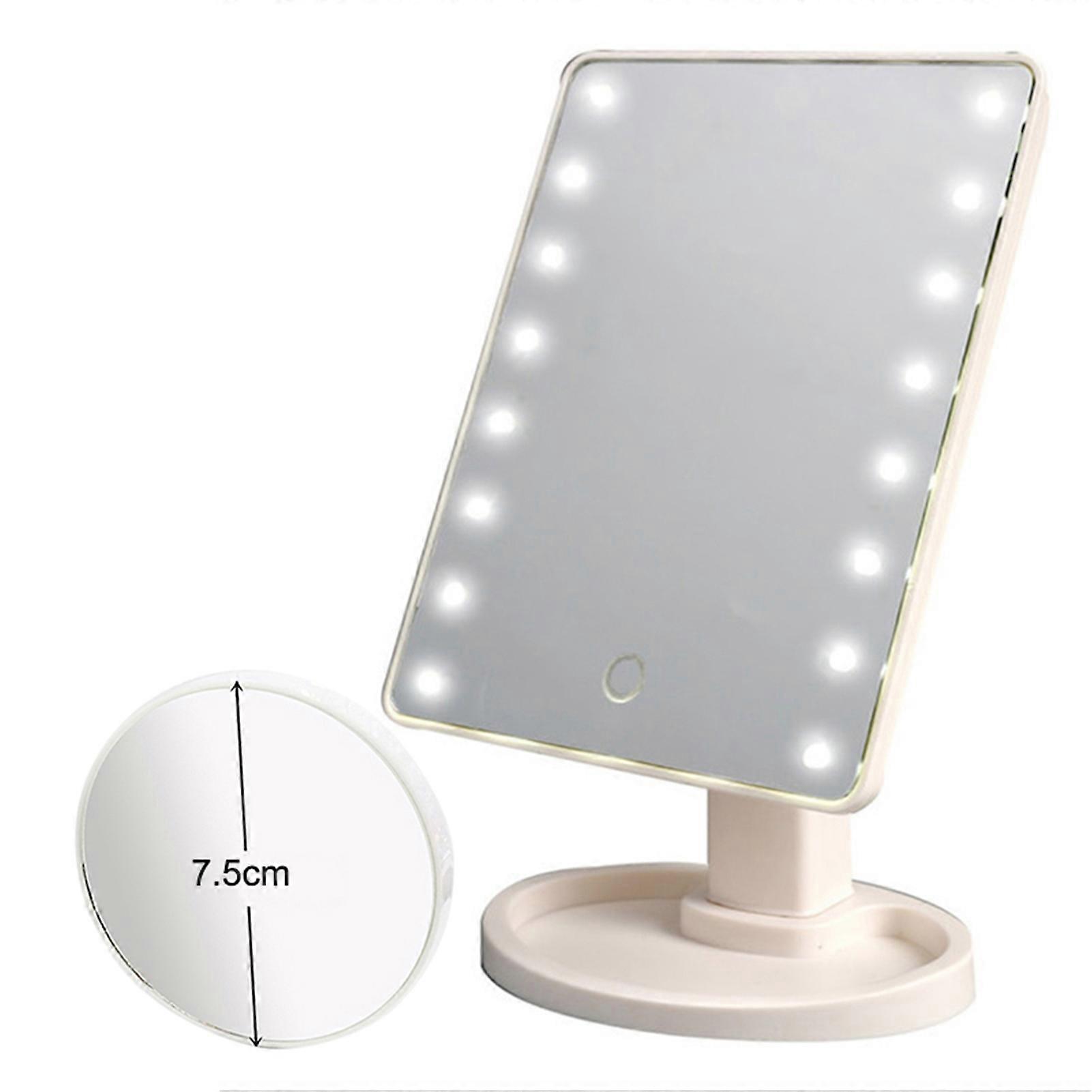 Desktop Folding Makeup Mirror with Light Multi-Angle Rotation Portable
