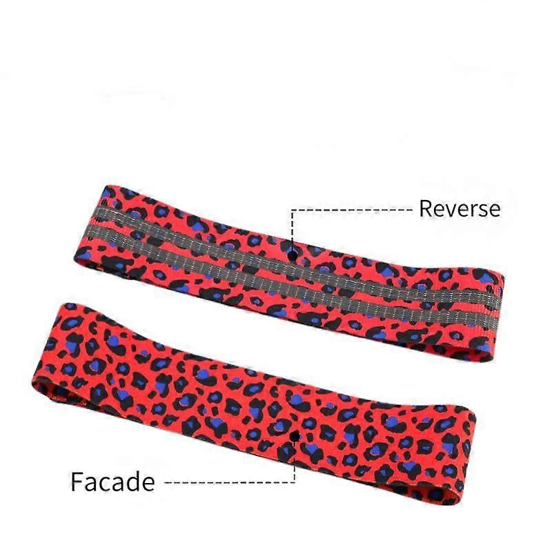 Non-Slip Cloth Exercise Bands For Working Butt, Thighs & Legs For Gym & Home Workout, Yoga (Leopard Red Medium Resistance Size M)