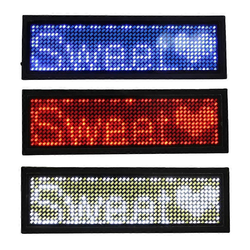 3 Pieces Programmable LED Scrolling Bar Badge Name Tag Message Sign Set