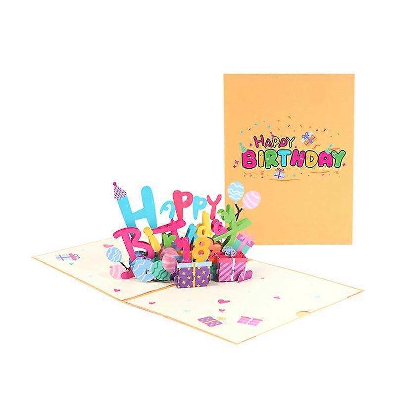 3D Threedimensional Birthday Card Colorful Handmade Paper Gift Card