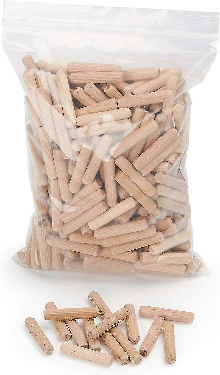 400 قطعة 8 مم × 50 مم وتد خشبي - وتد خشب زان صلب مثالي لقاطع طحن النجارة - مناسب لدليل الحفر / دليل الحفر