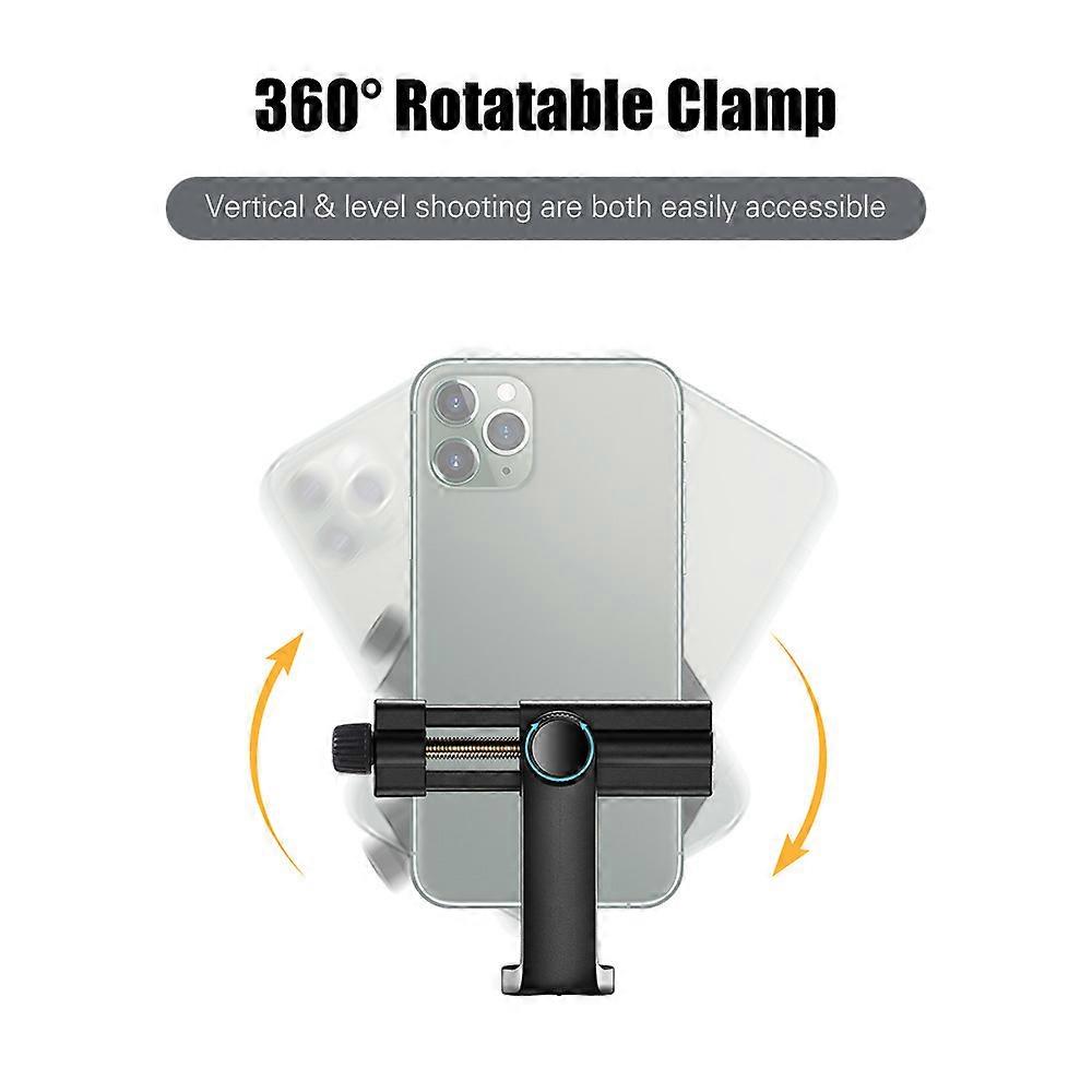 Phone Clamp Holder 360° Rotatable Horizontal Vertical Shooting with Cold Shoe Universal 1/4 Mounting