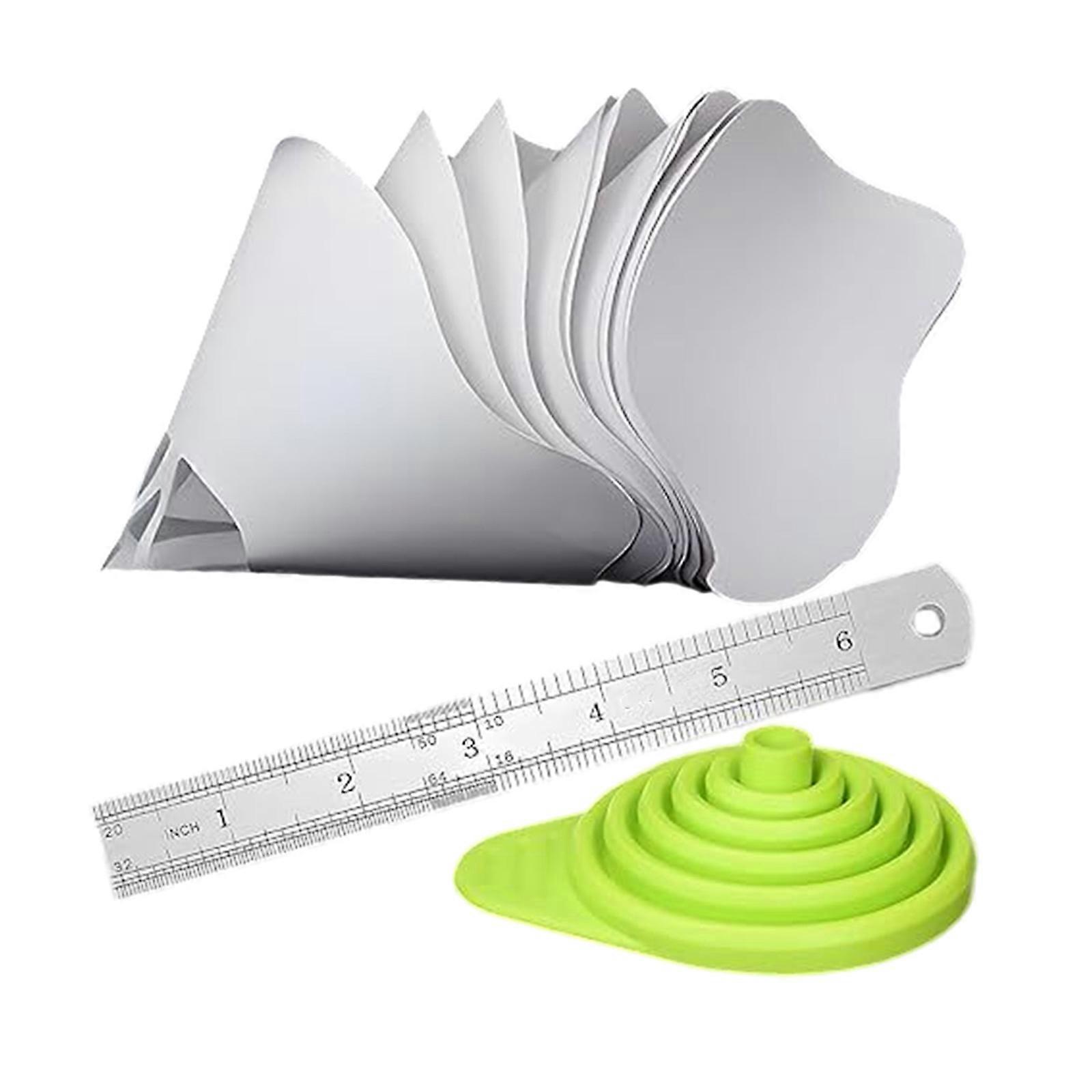 Paper Paint Filters Completes with Silicone Funnel & Metal Ruler Upgrades for Professional Car Painting & Resin Filtering