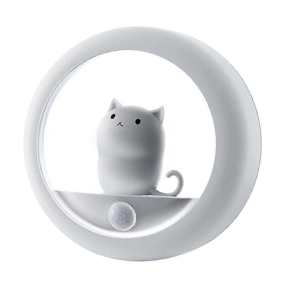 Cute Rechargeable Motion Sensor Cat Night Light for Kids & Cat Lovers - Warm LED, Dual Modes, Versatile Installation
