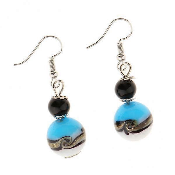 2xFancy Glass Ball Hook Dangle Earring