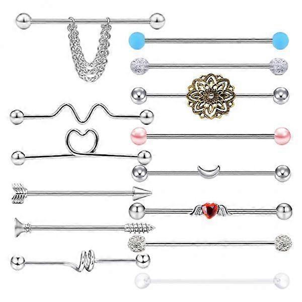 3x 14Pcs Tiny Ear Tragus Earring Barbell