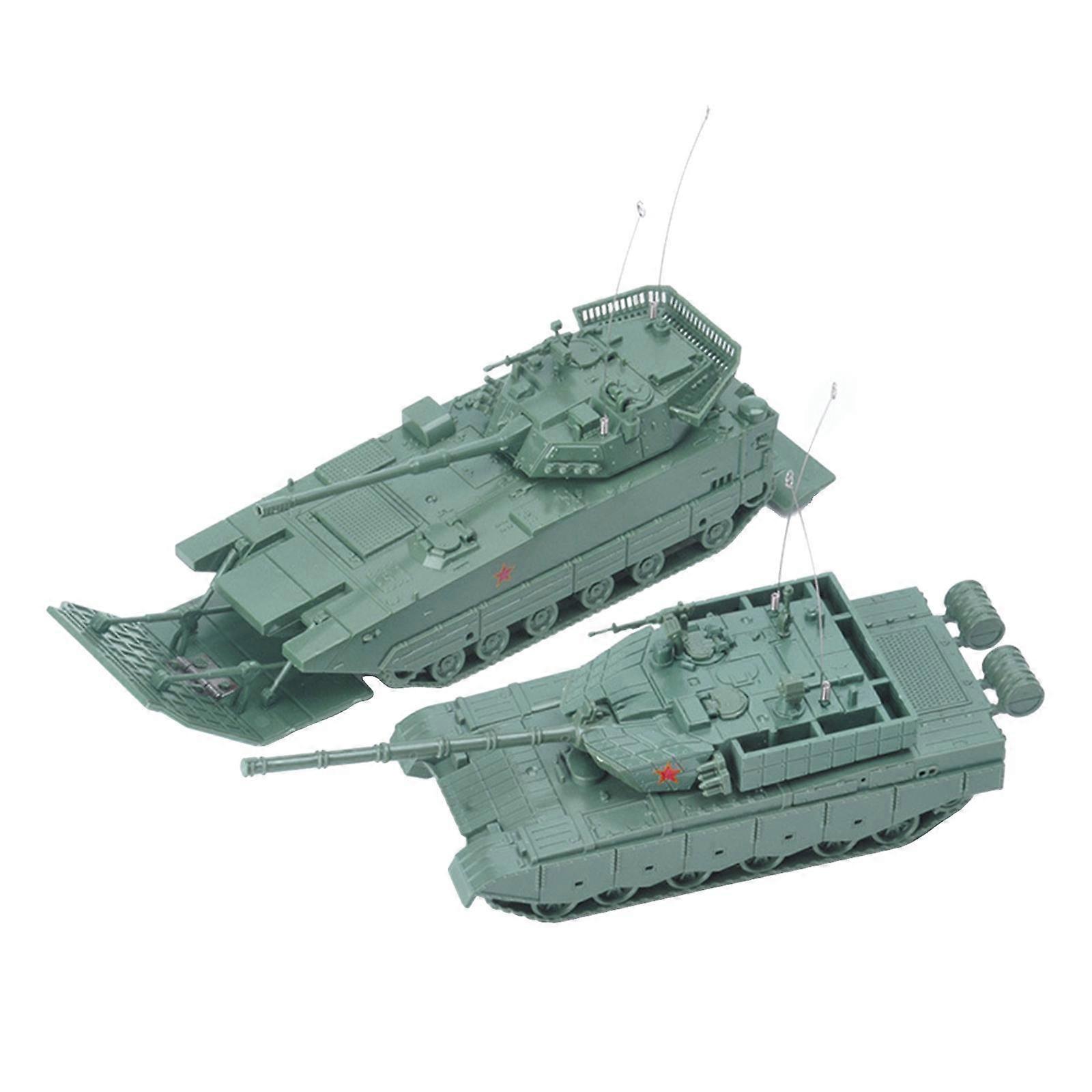 2Pcs 1:72 Vehicles Model Set Model Toy Tank set Armored Car for Holiday Gift