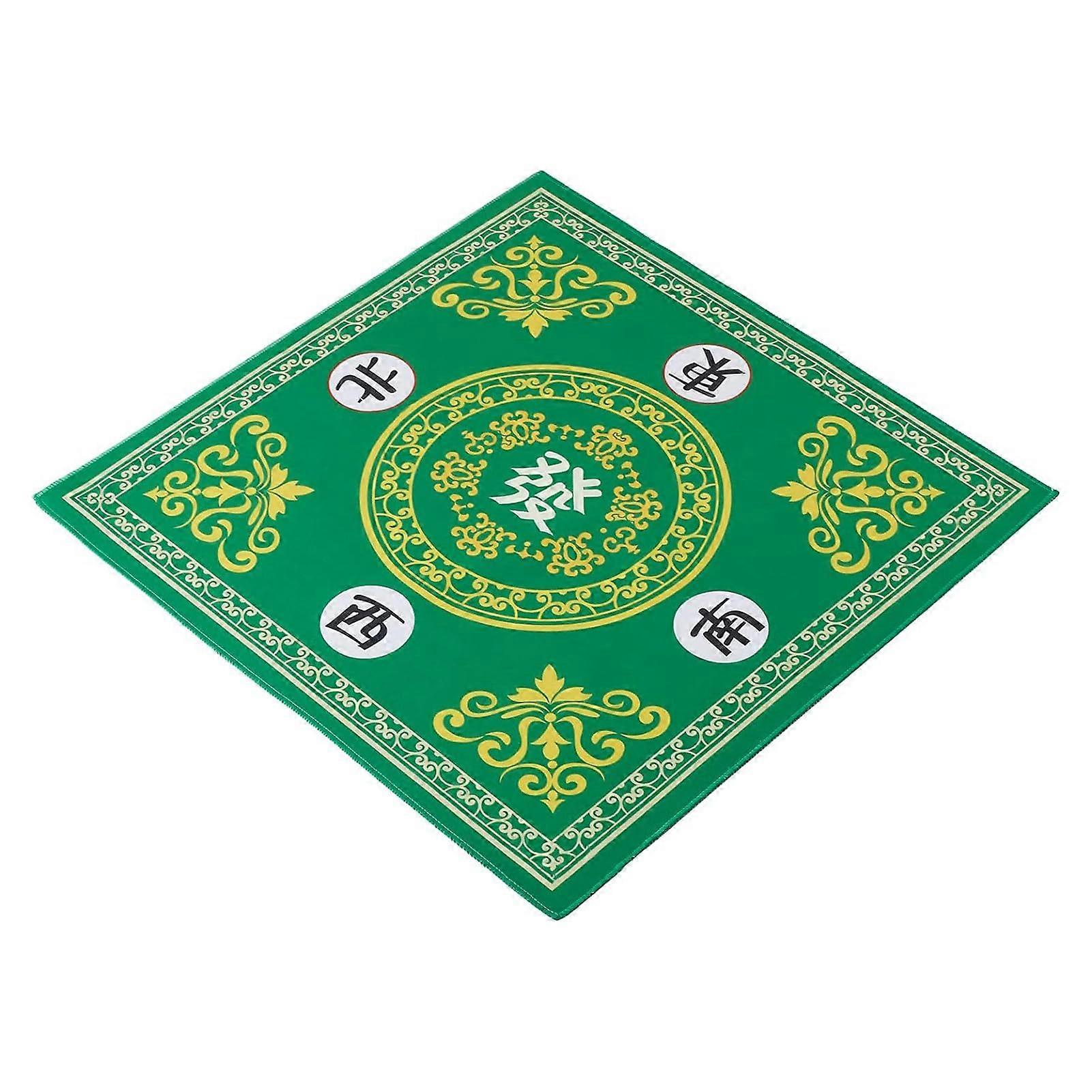Mahjong Mat Anti-Slip Noise-Reduction Table Mat Tablecloth Green 70cm For Card, Board And Tile Games