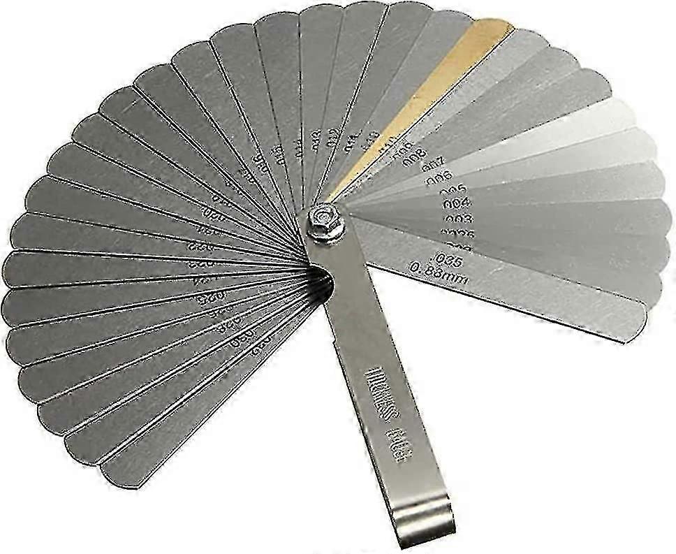 2024 Feeler Gauge,32 Blade Steel Mechanical Shim Set Spark Plug Gap Tool Metric And Imperial Double Marked Gap Measuring Tool