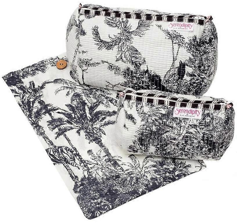 Elie Beaumont Serendipity Cosmetic Case Set - Crane Black/White