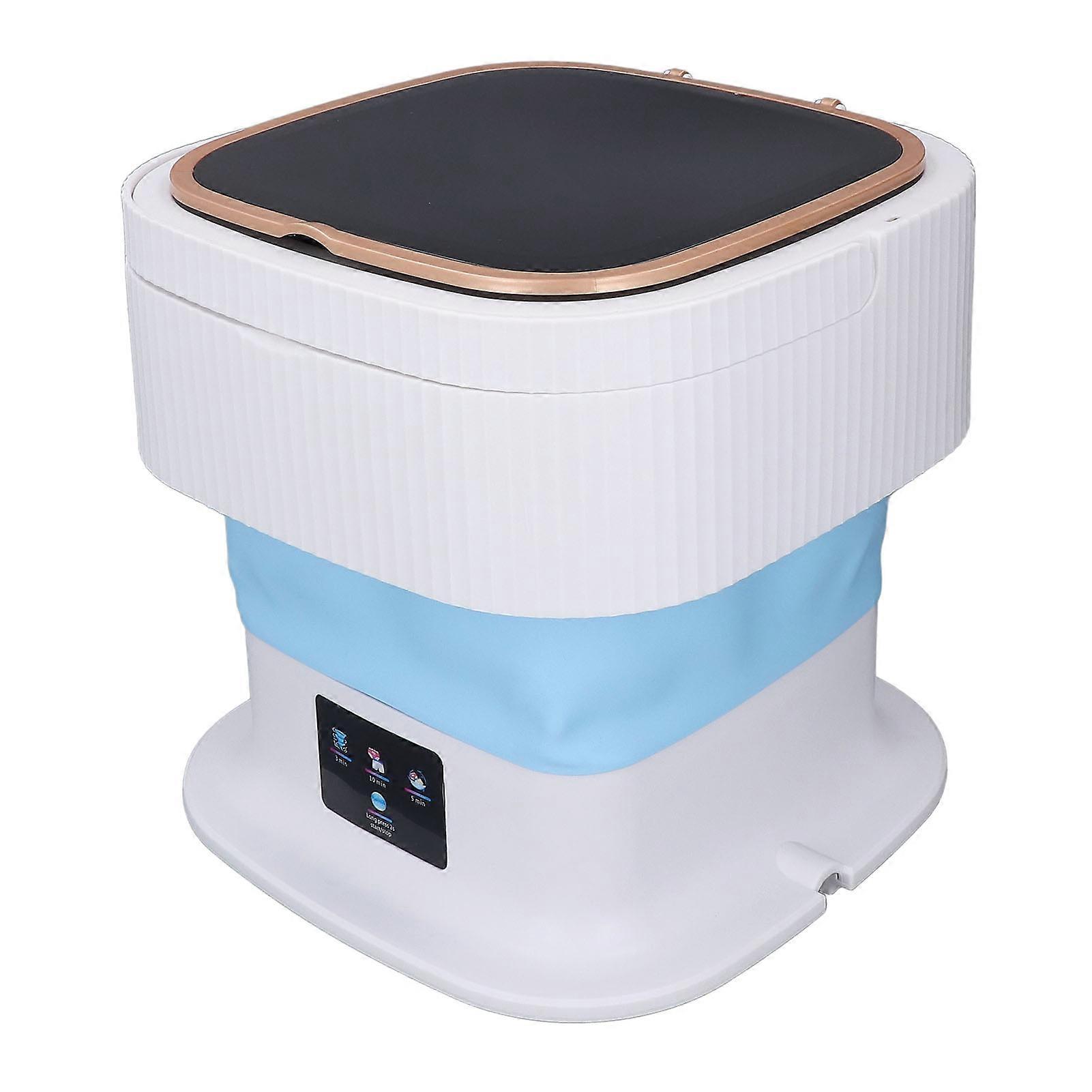 Portable Washing Machine 11.5L Large Capacity 3 Timer Modes Mini Foldable Washer with Drain Hose for Underwear Baby Clothes US Plug 100-240V Blue