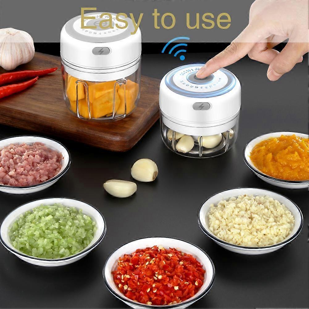Green Mini Cordless Electric Garlic Press
