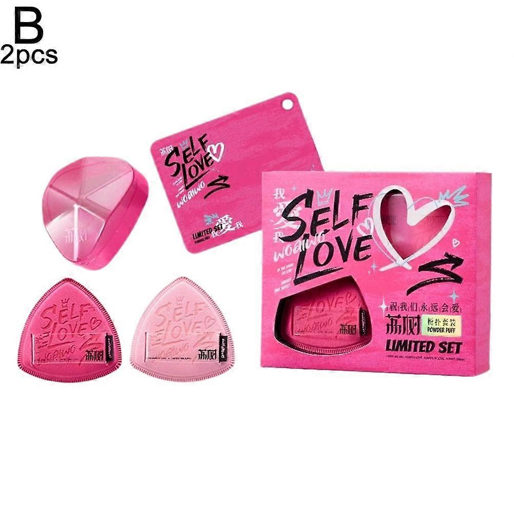 2 (B)$Lishu I Love My Powder Puff Black Pineapple Half Velvet Soft Ultra Soft Makeup Concealer Air Cushion Student Dry and Wet Dual Use