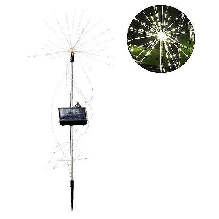 120LED Ground Insert Solar Simulation Fireworks Light Yard Garden Lawn Decorative Light