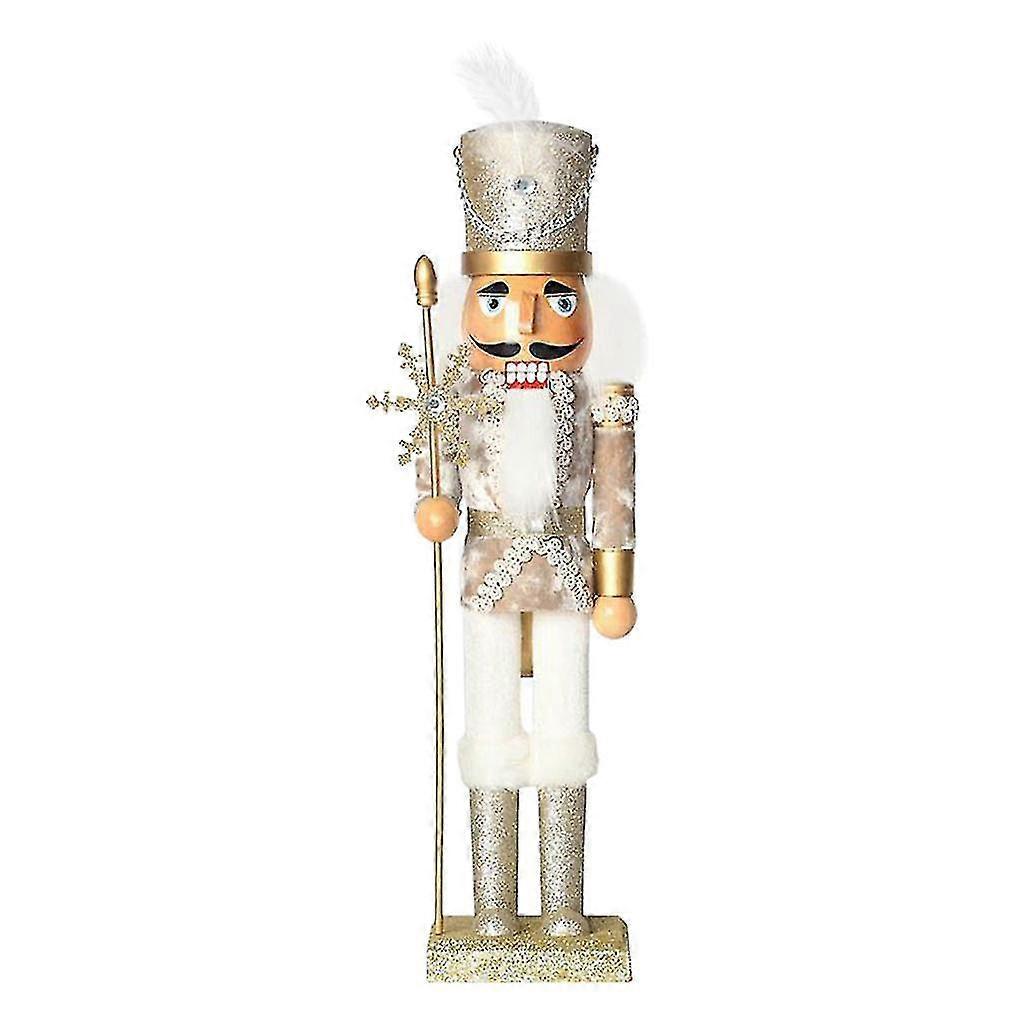 Wooden Nutcracker Christmas Decor Classic Nutcracker Home Ornaments in Silver Finish for Festive Celebrations
