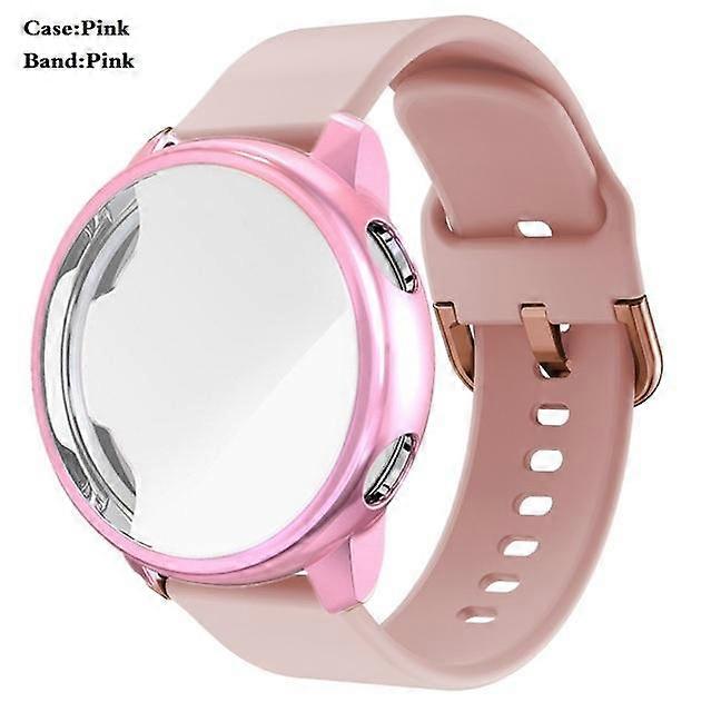 Strap+Case for Samsung Galaxy Watch Active 2 44mm 40mm Active Full Cover Silicone Smart Watchband Bracelet TPU Bumper