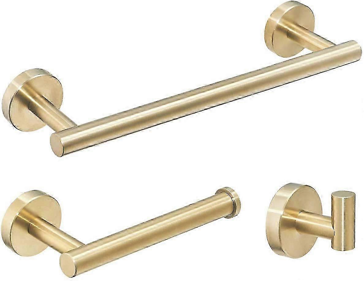 Gold Bathroom Accessories Set with Towel Holders & Ring Rails