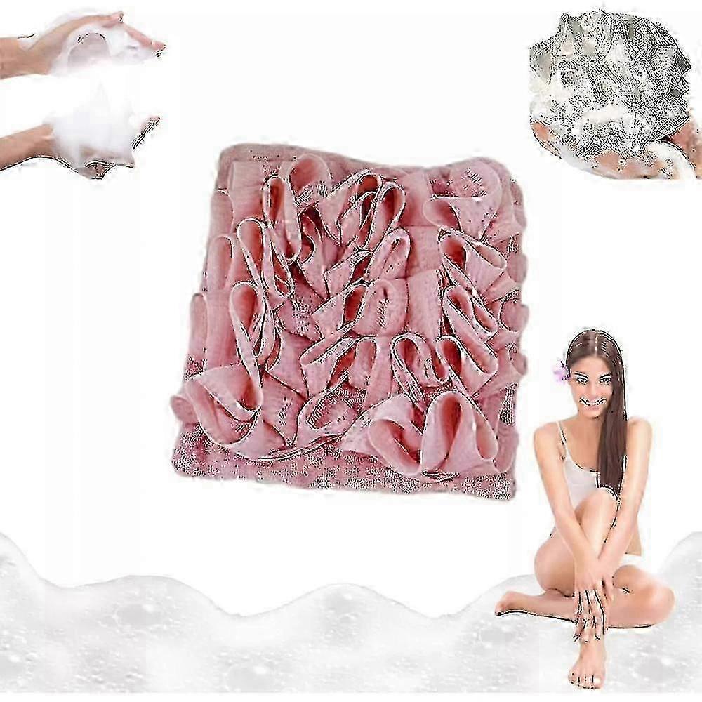 Éponge de bain 2 en 1 Luffa - Rose