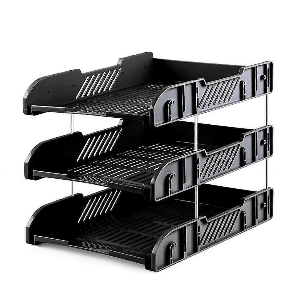 Magazine Rack For Home Office, Document Organizer, 3-Tier Thickened Plastic Desk Storage