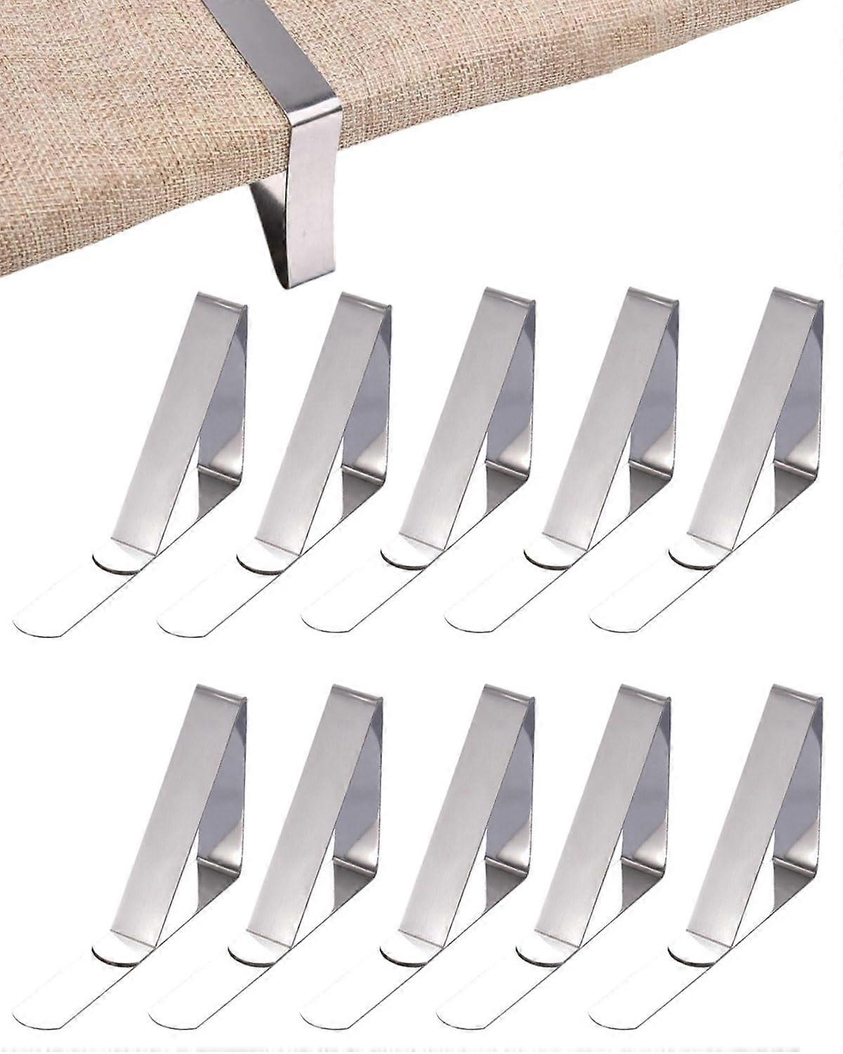 Sturdy Silver Tablecloth Clips for Tables up to 3 cm Plate Thickness