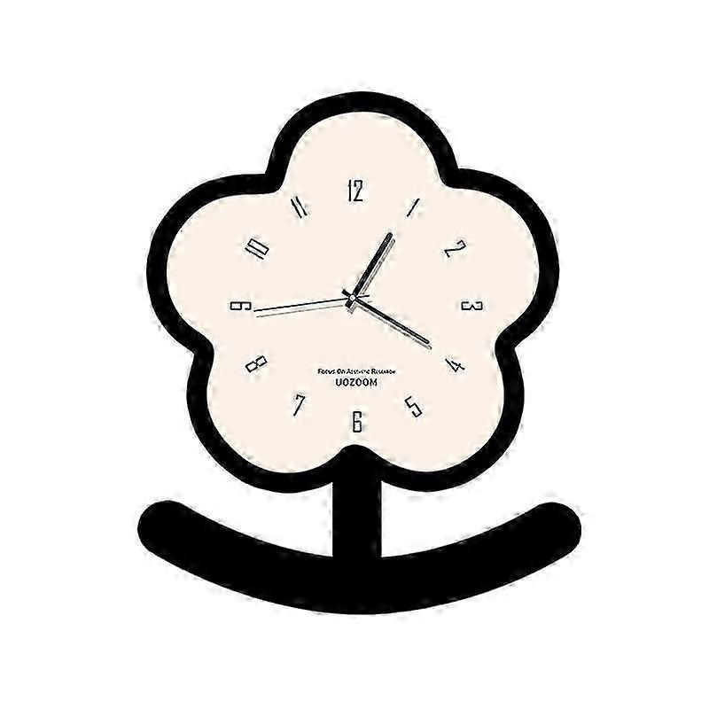 Modern Floral Desktop Pendulum Clock - Blend contemporary design with natural elements to enhance your workspace.